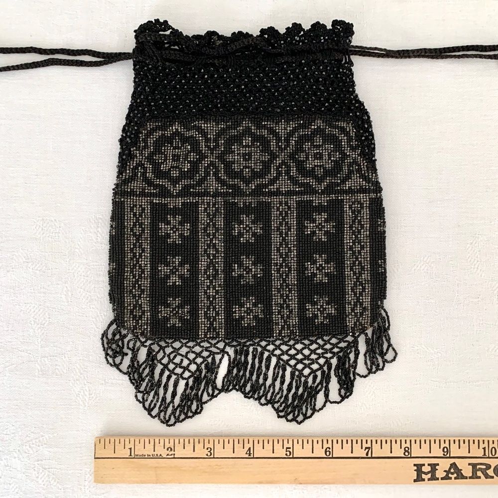 Antique Beaded Crochet Purse - Gem